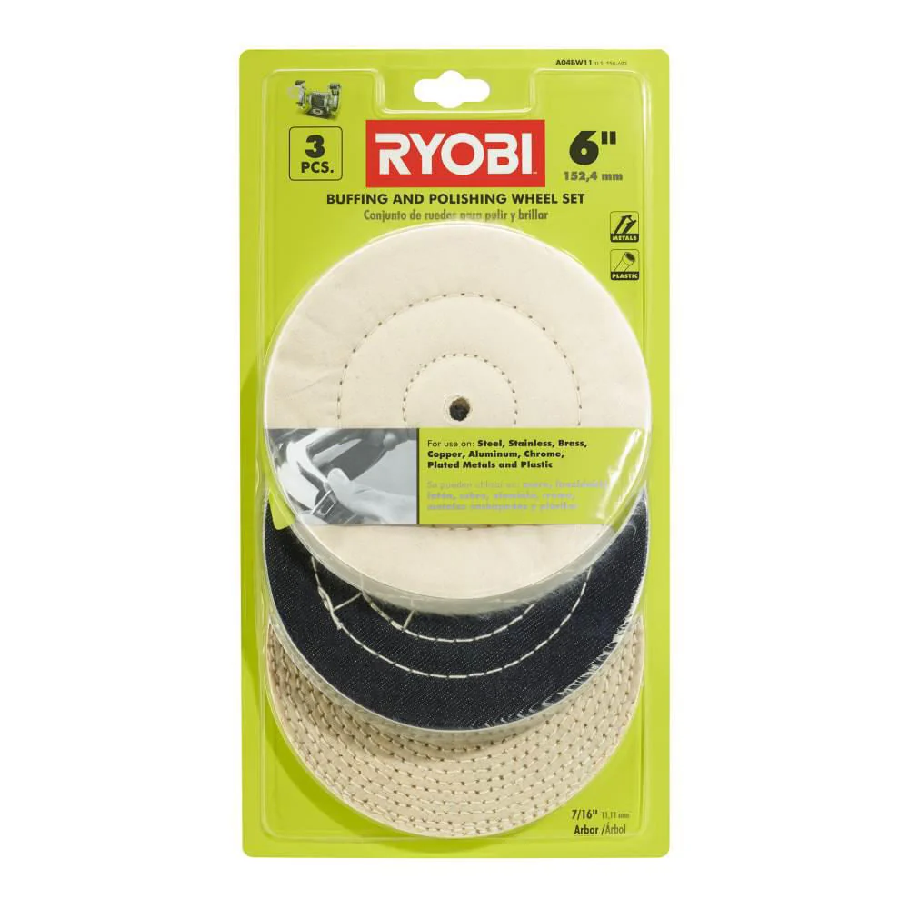 3 PC. 6" Buffing and Polishing Wheel Set