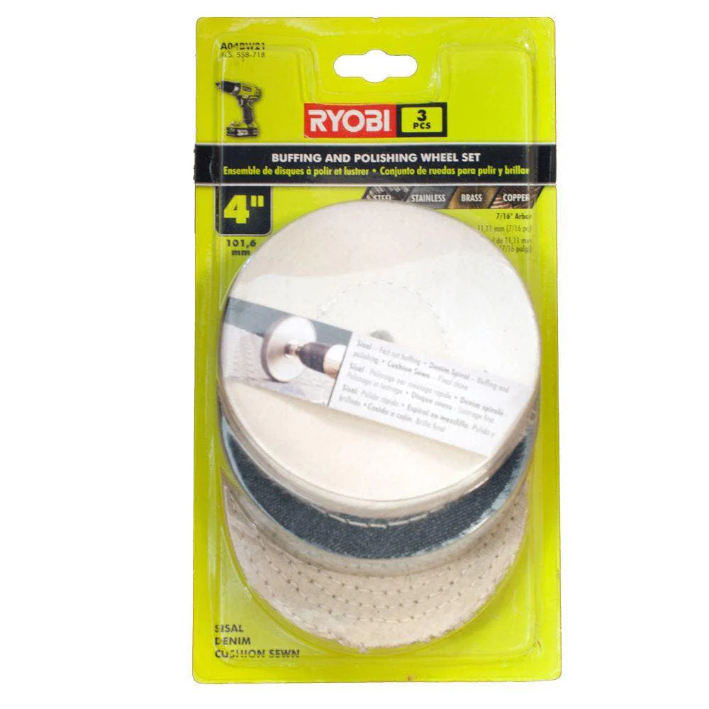 3 PC. 4" Buffing and Polishing Wheel Set