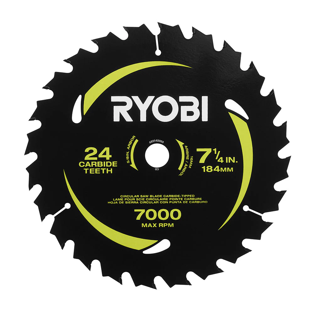 7-1/4" x 24T Carbide Thin Kerf Circular Saw Blade