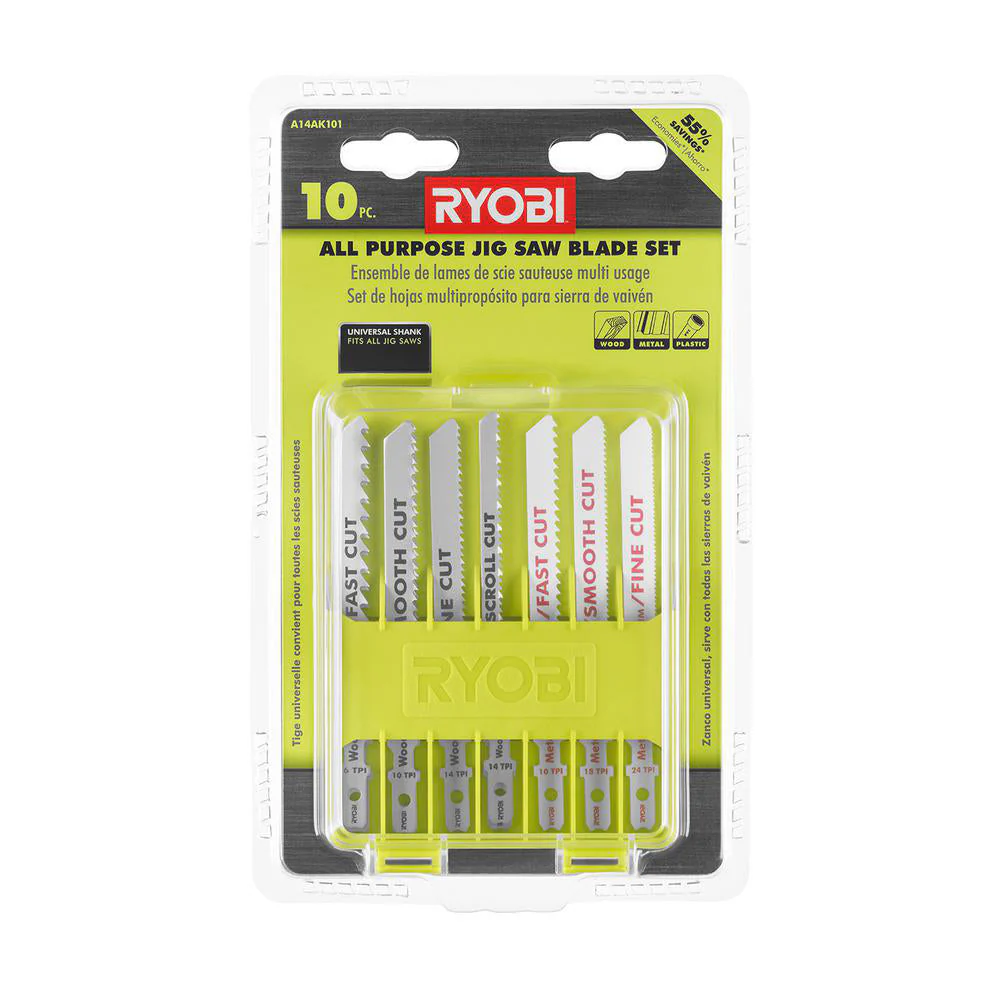 10 PC. All-Purpose Jig Saw Blade Set