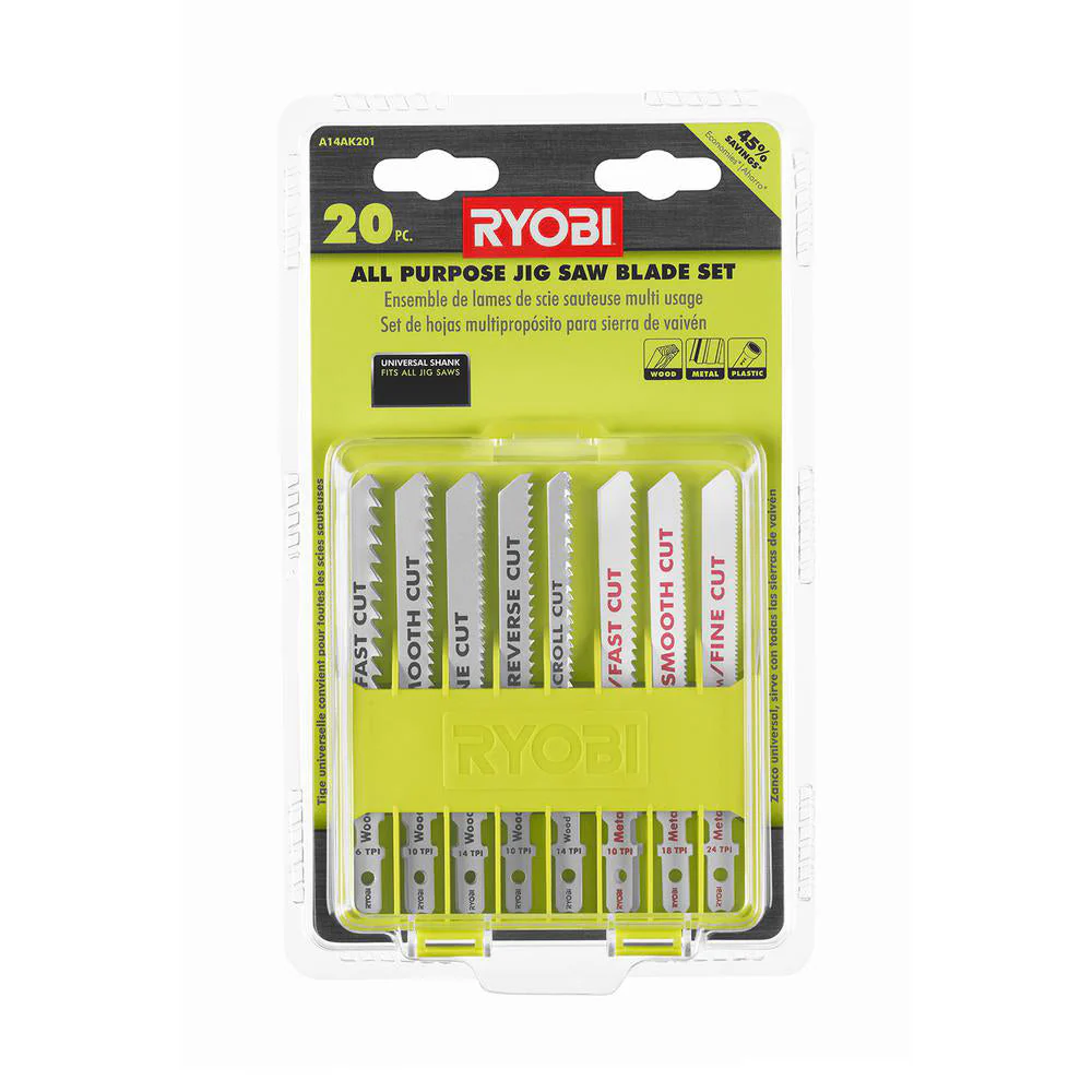 20 PC. All-Purpose Jig Saw Blade Set
