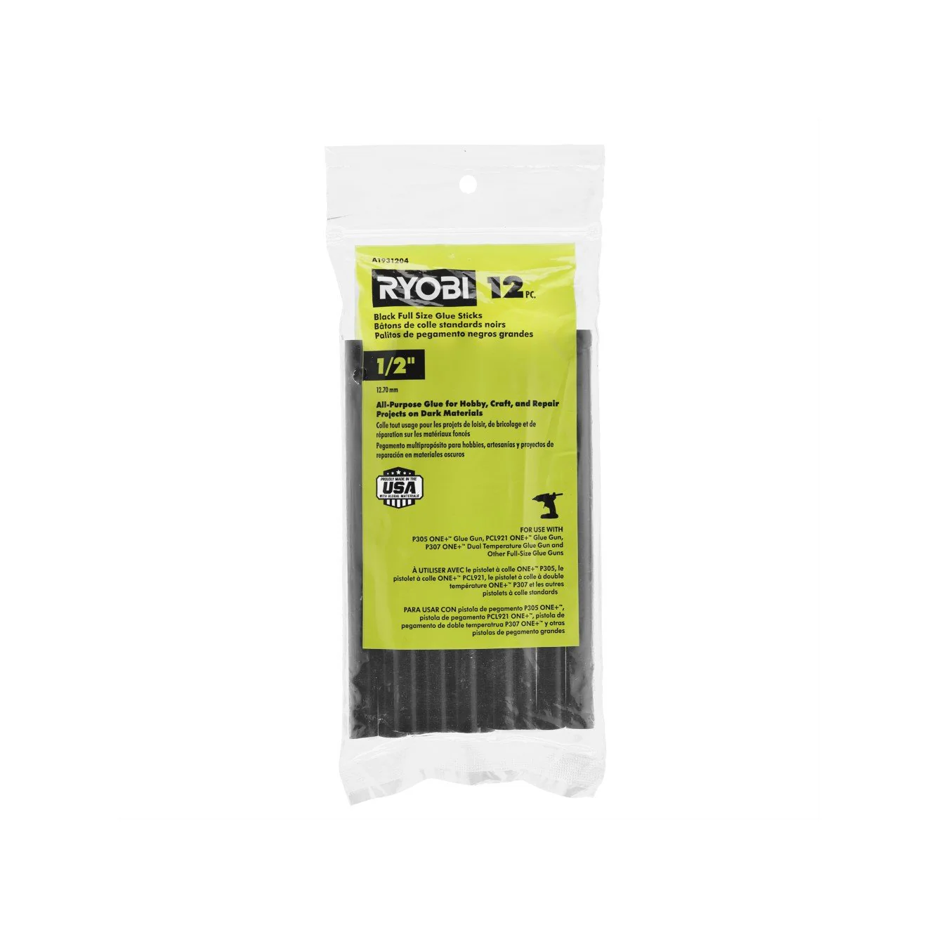 12 PC. Full Size Black Glue Sticks