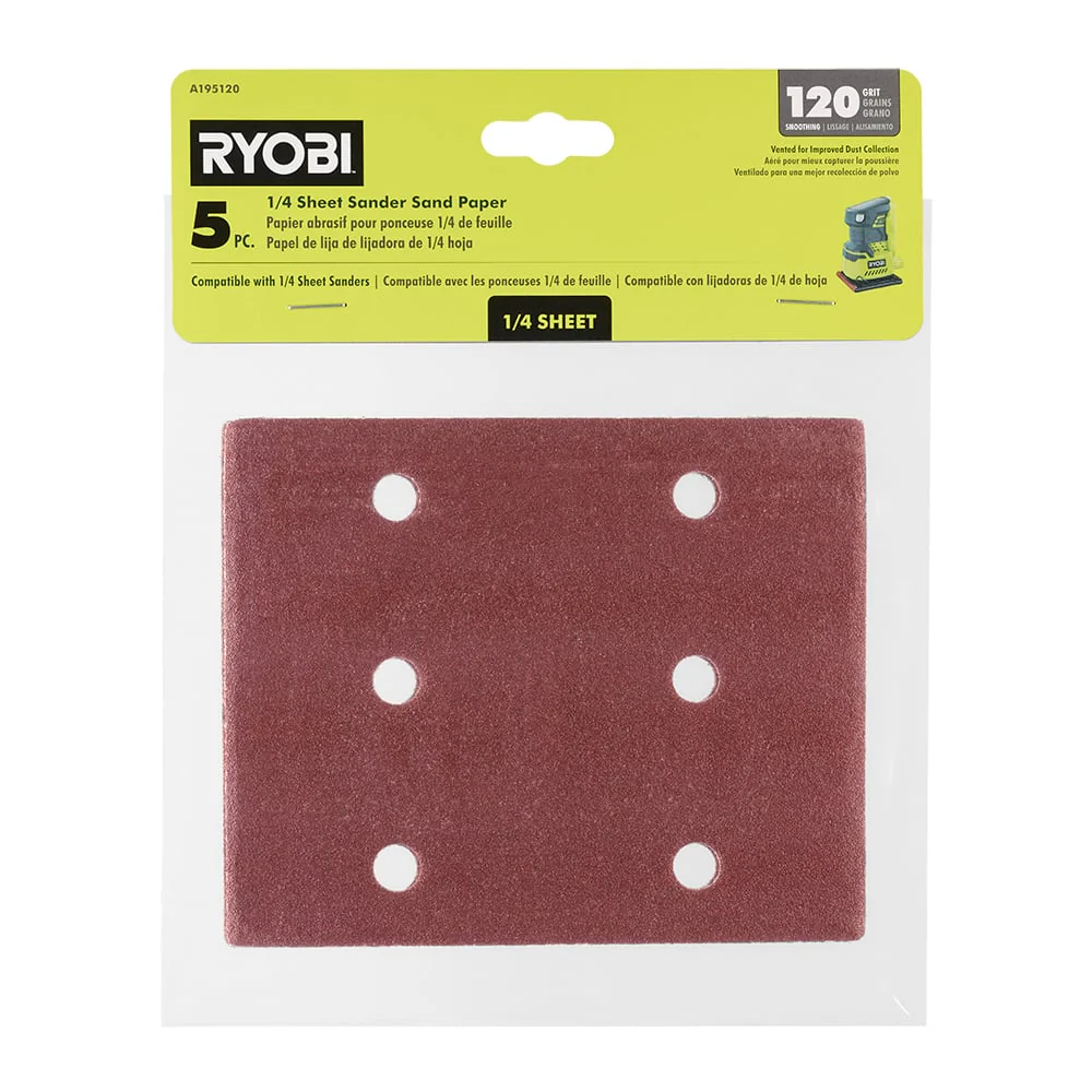 5 PC. 120 Grit 1/4 Sheet Sander Sand Paper