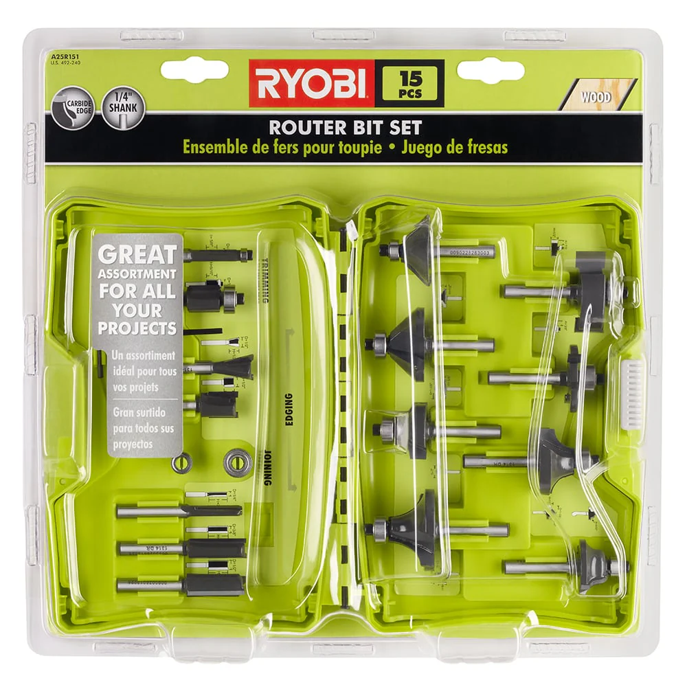 15 PC. Router Bit Set
