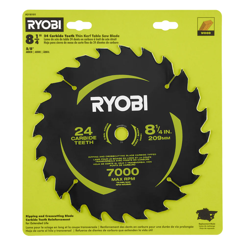 8-1/4" 24T Carbide Thin Kerf Table Saw Blade