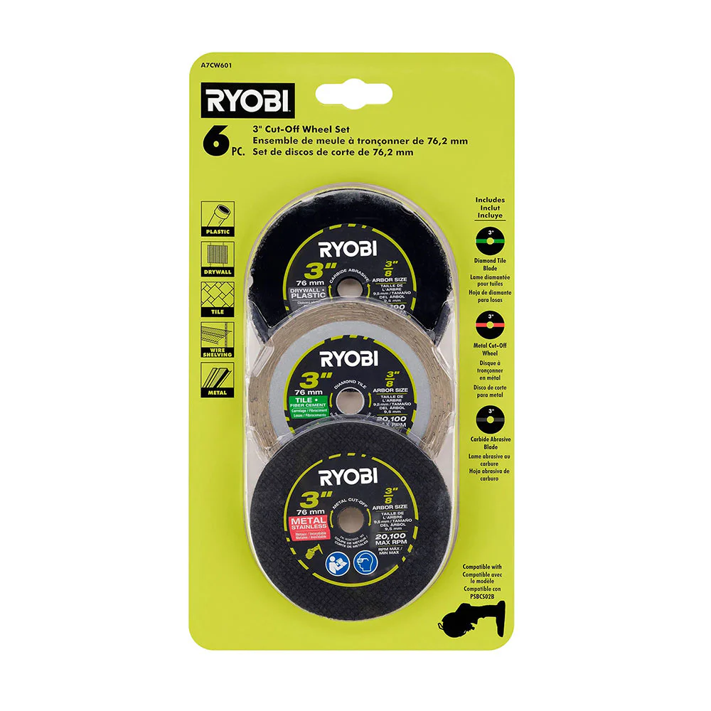 6 PC. 3" Cut-Off Wheel Set