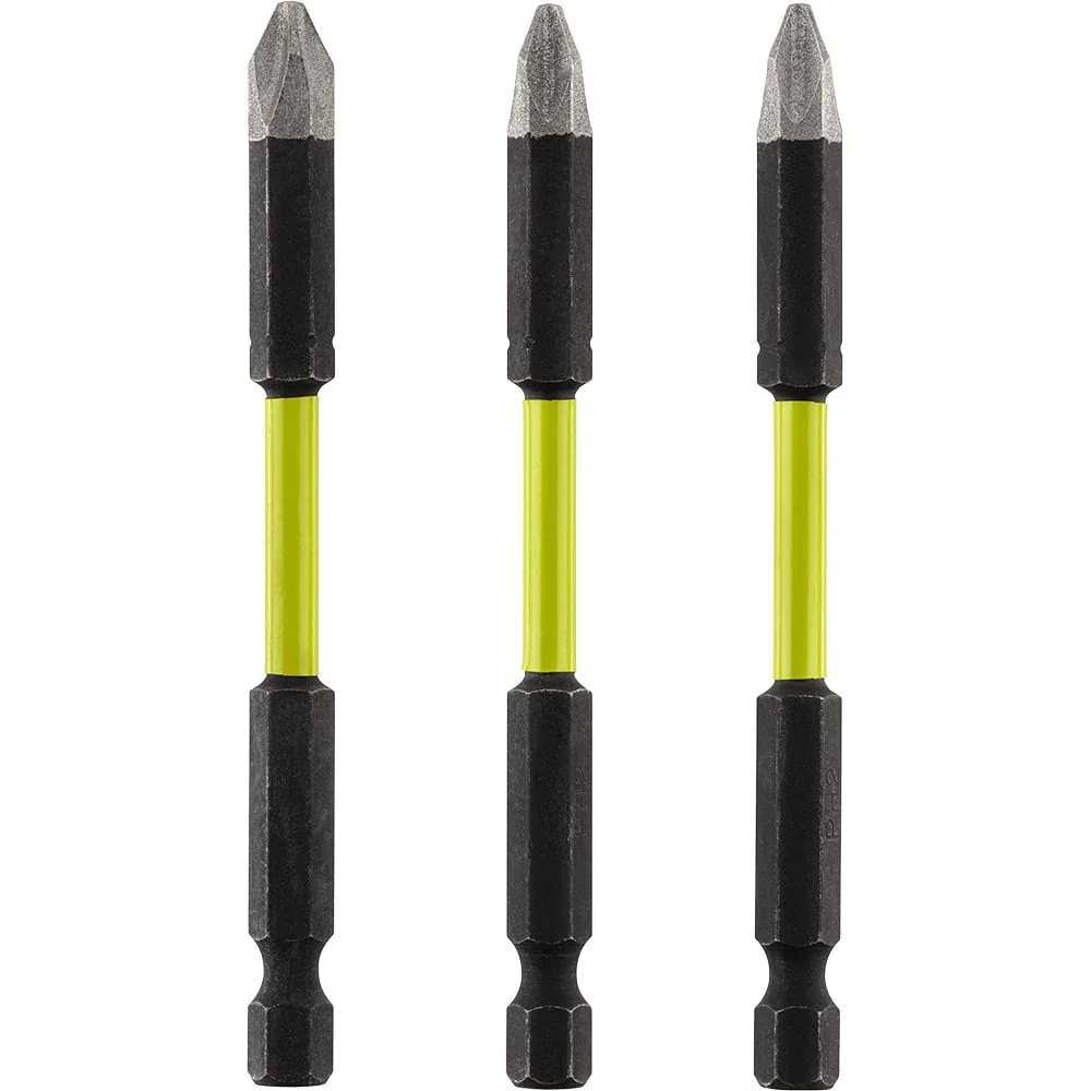 3 PC. 3-1/2" PH2 Diamond Grit Impact Drive Bits - Image 2