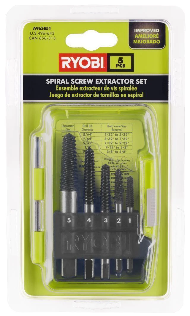 5 PC. Spiral Screw Extractor Set