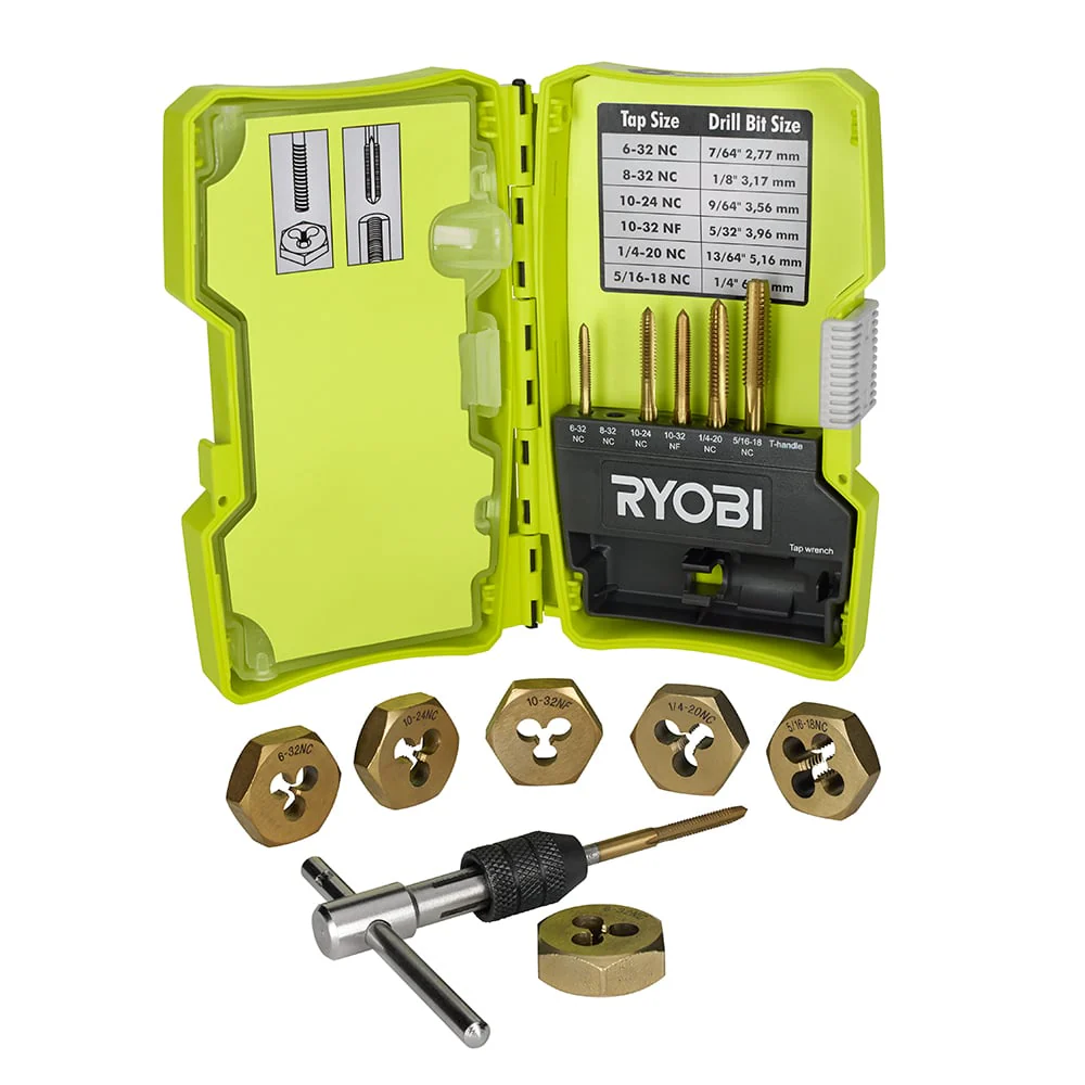 13 PC. Titanium Coated Tap and Die Set