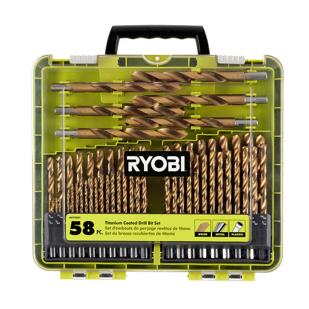 58 PC. Titanium Coated Drill Bit Set