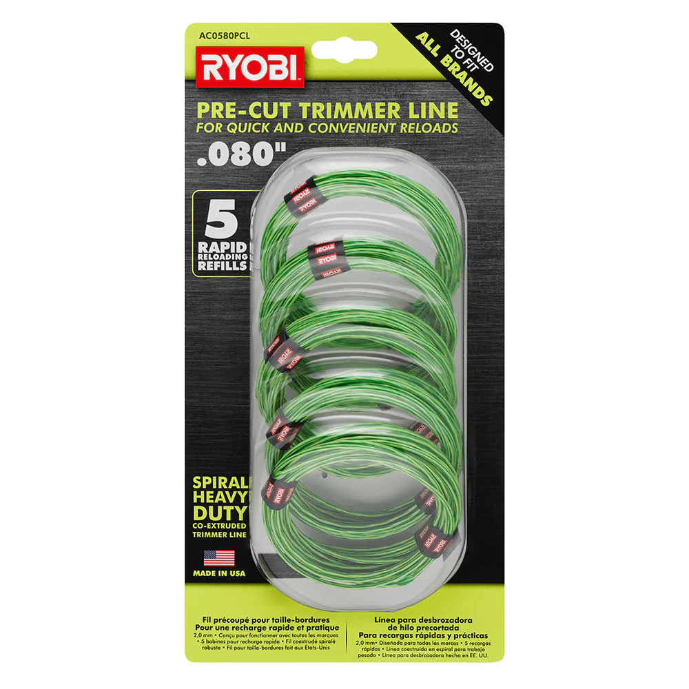 .080" Pre-Cut Spiral Trimmer Line (5-Pack)