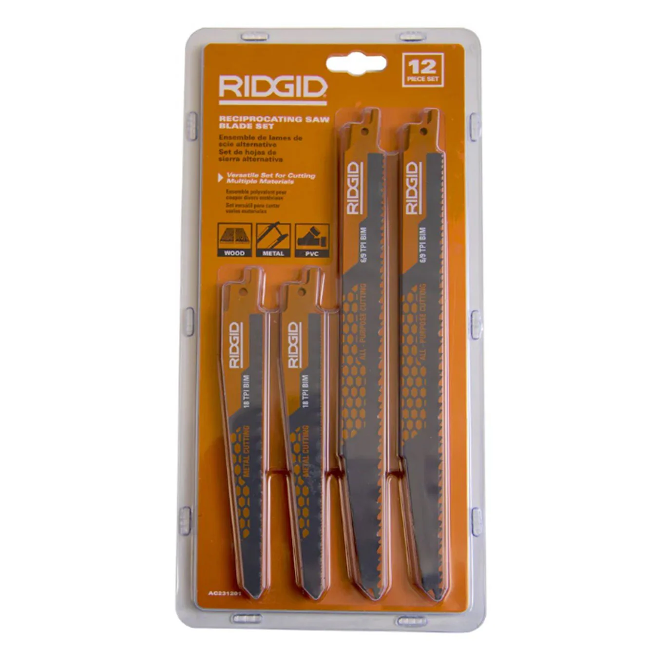 12 PC. Reciprocating Saw Blade Set