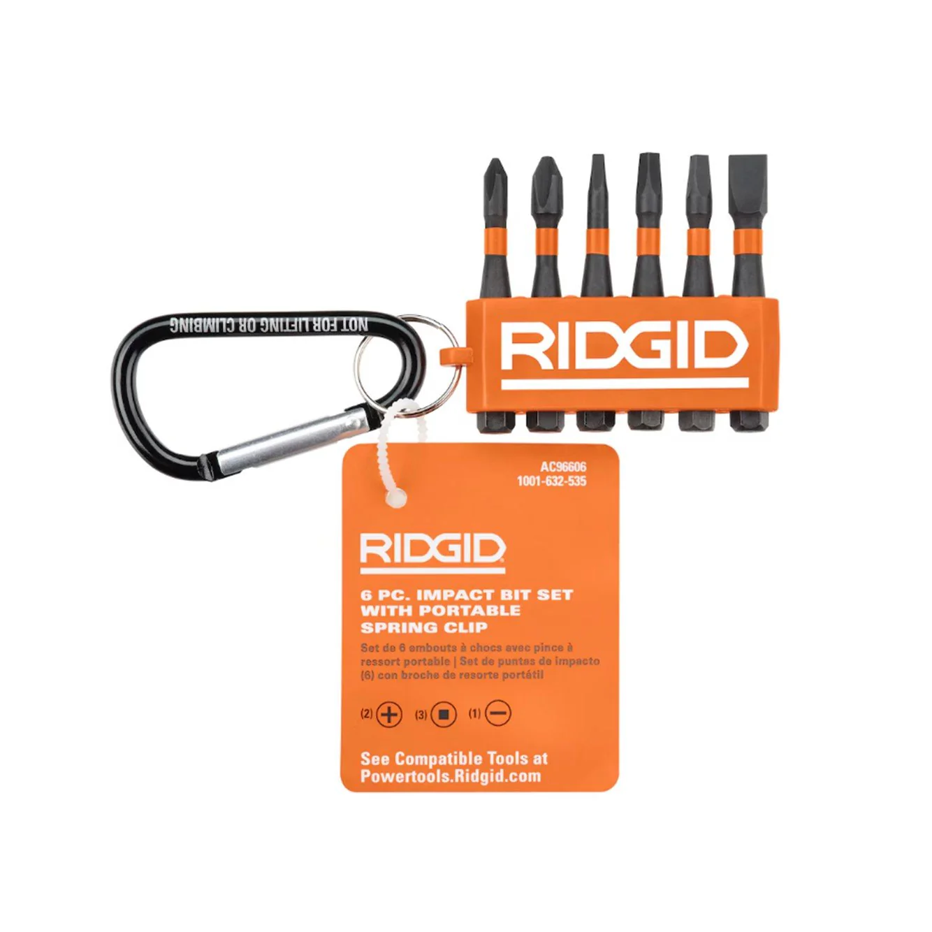 6 PC. Impact Drive Bit Set with Portable Spring Clip
