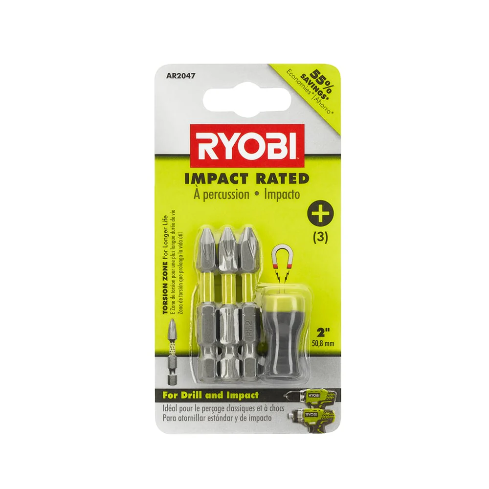 4 PC. Impact Rated Bit Set with Magnetic Bit Sleeve