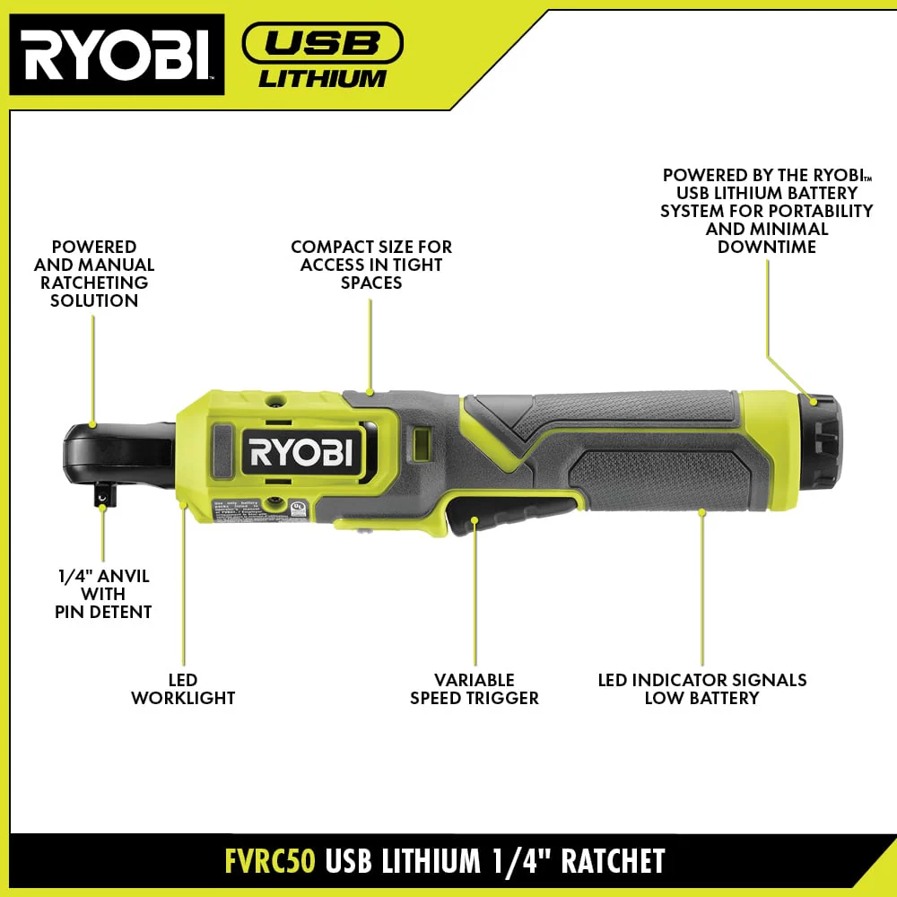 USB Lithium 1/4" Ratchet Kit - Image 2