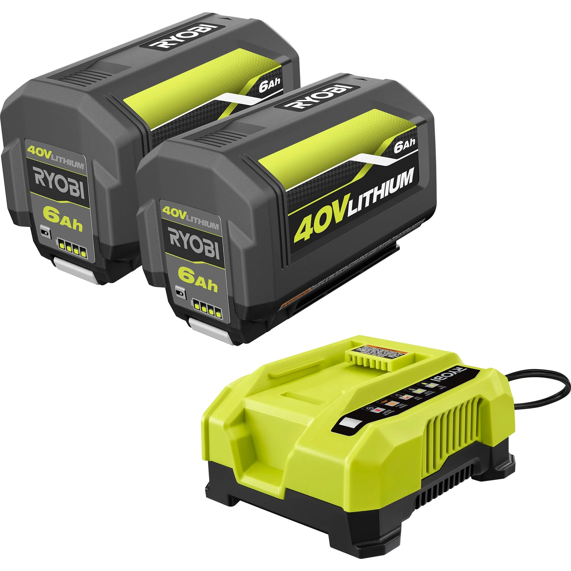 40V 6Ah Battery (2-Pack) and Rapid Charger Starter Kit
