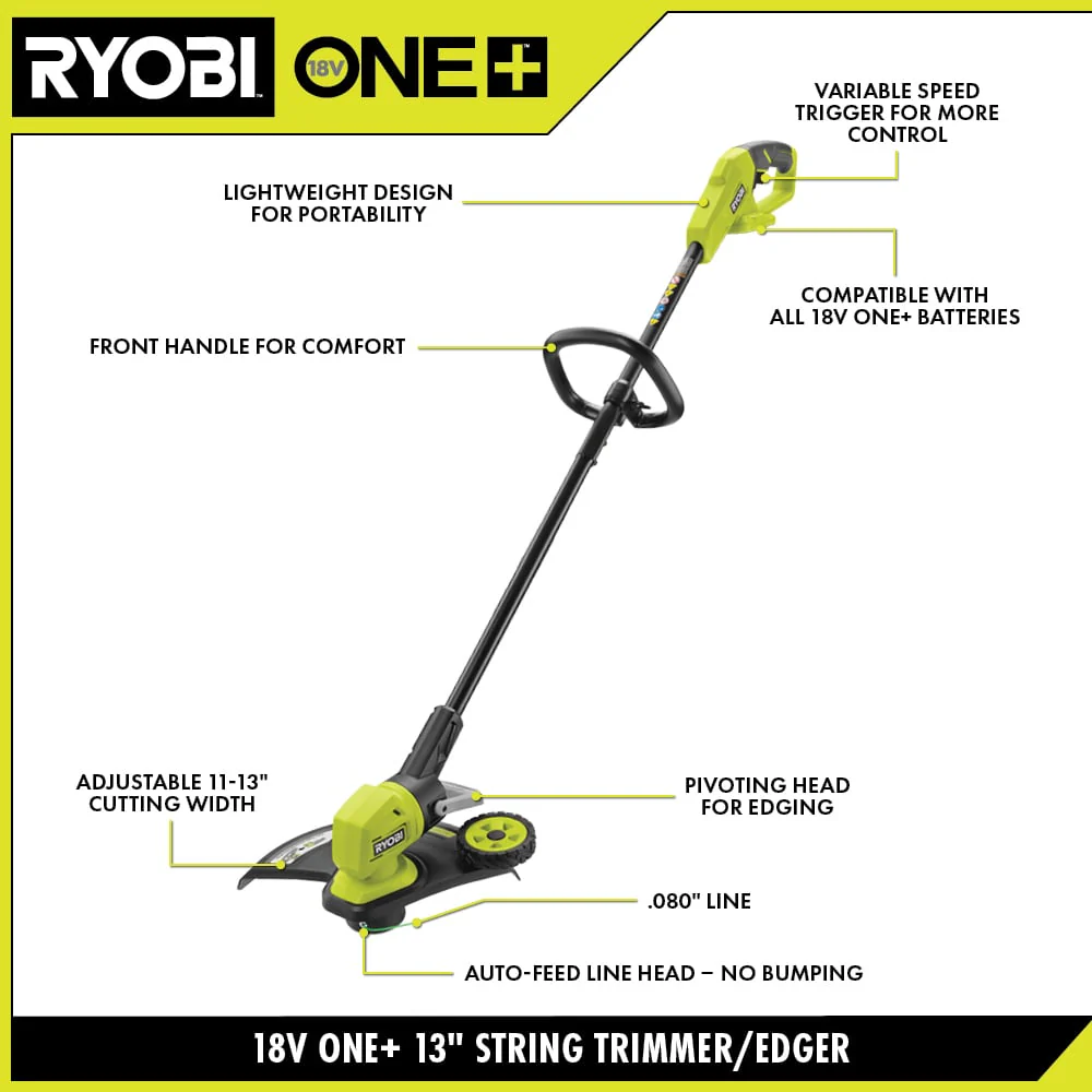 18V ONE+ 13" String Trimmer/Edger Kit - Image 4