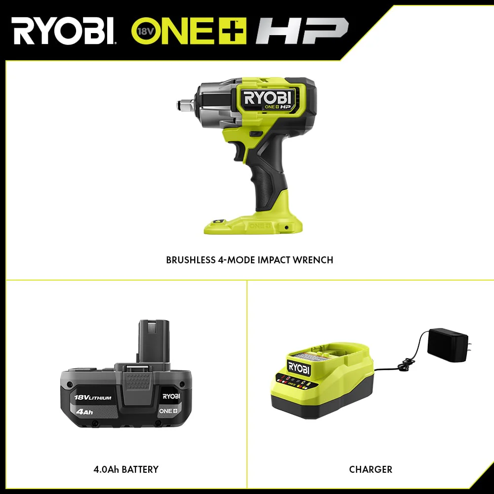 18V ONE+ HP Brushless 4-Mode 1/2" Impact Wrench Kit - Image 2