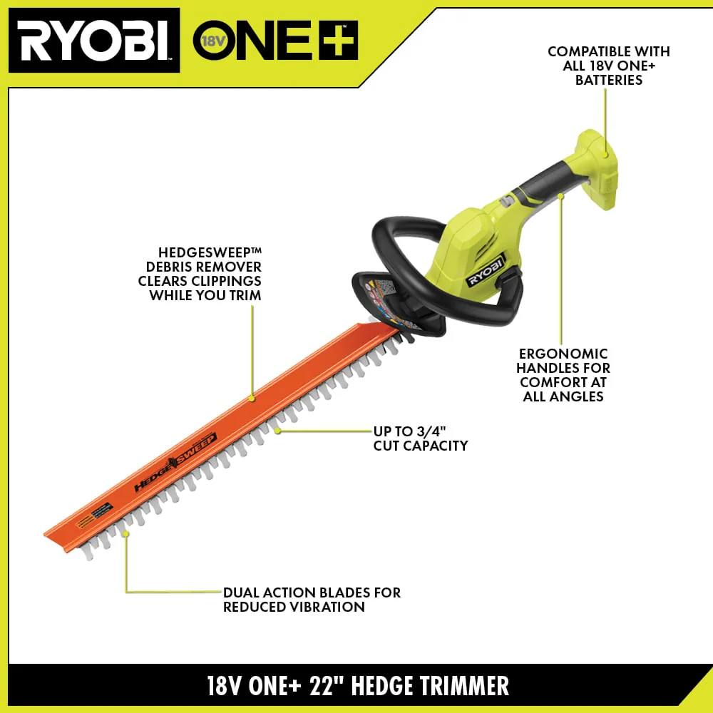 18V ONE+ 22" Hedge Trimmer Kit - Image 4