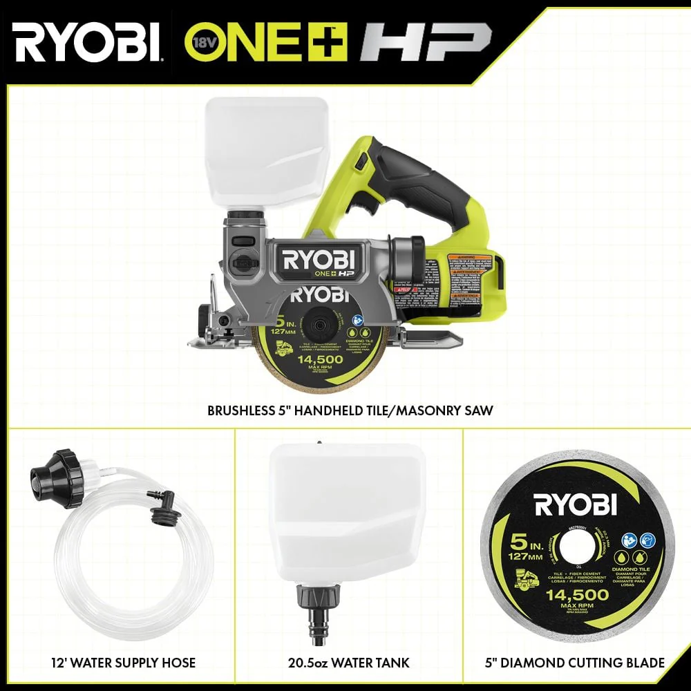 18V ONE+ HP Brushless 5" Handheld Tile/Masonry Saw - Image 3