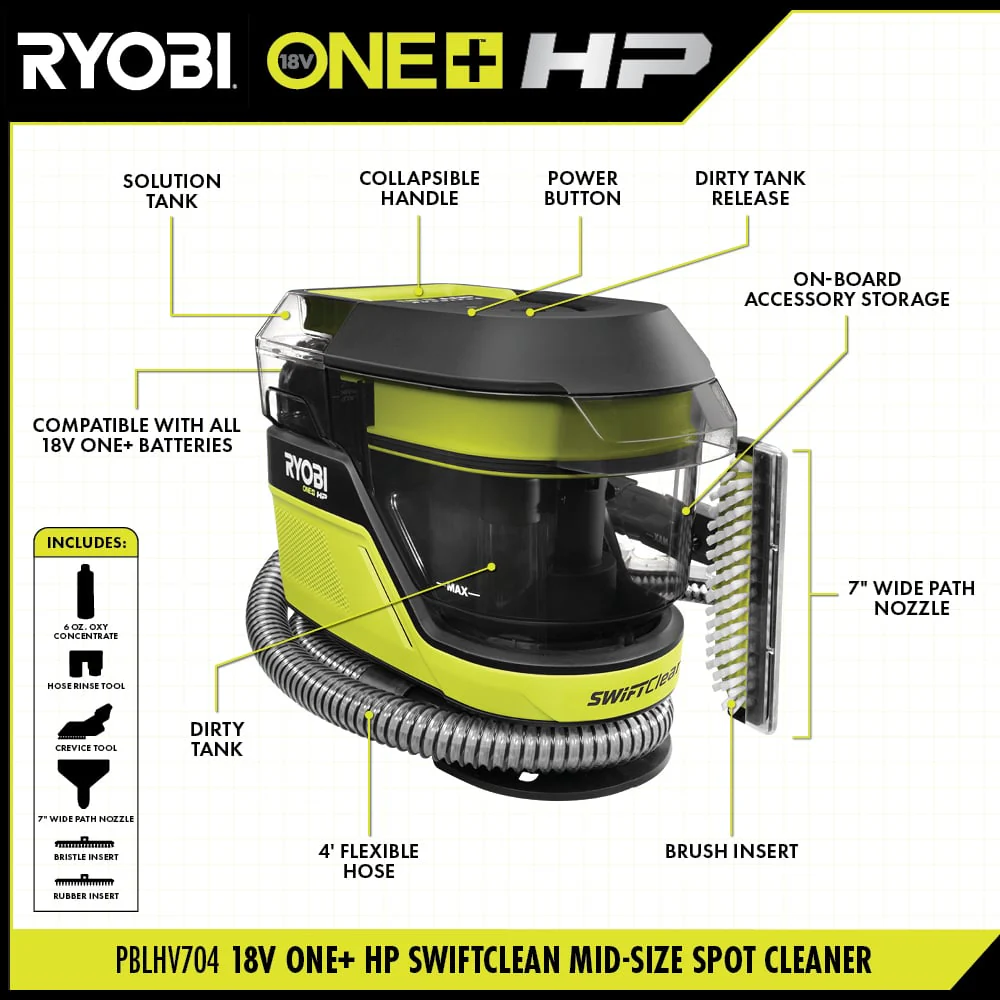 18V ONE+ HP Brushless SWIFTClean Mid-Size Spot Cleaner - Image 3