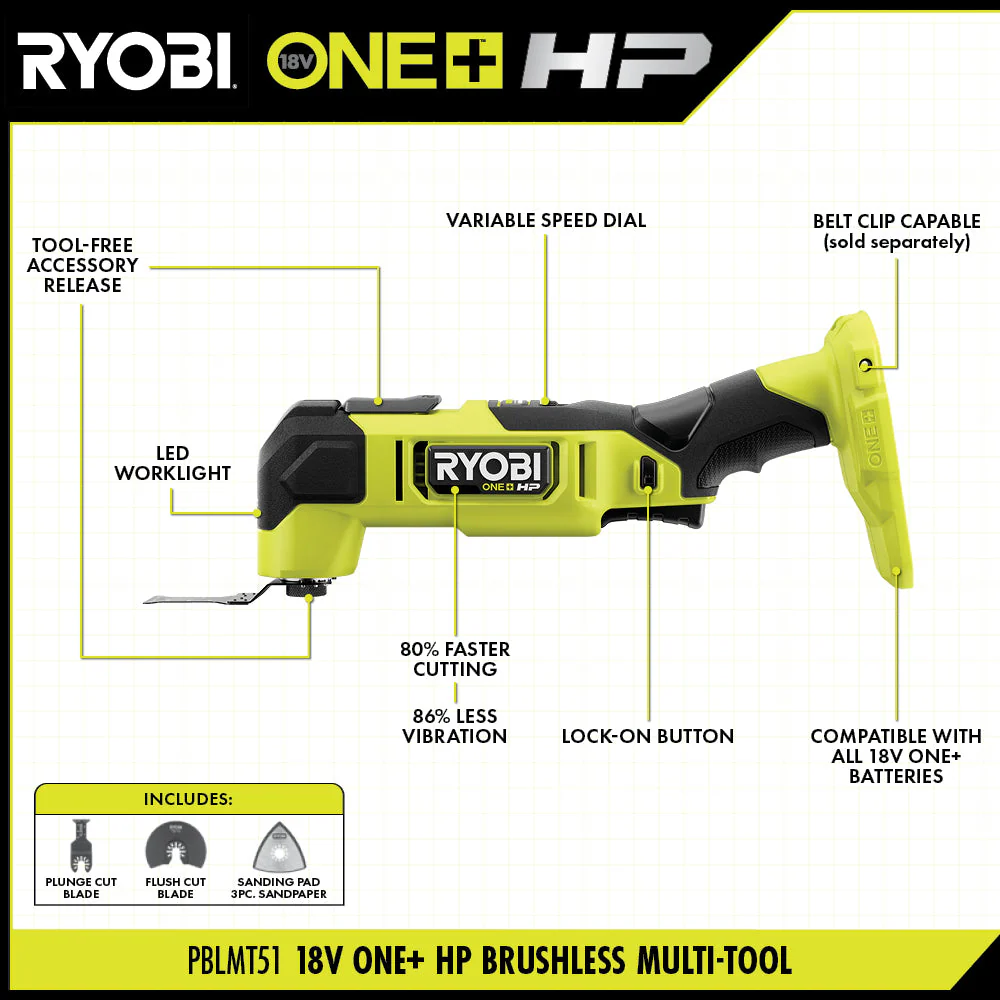 ONE+ HP 18V Brushless Cordless Multi-Tool Kit - Image 7