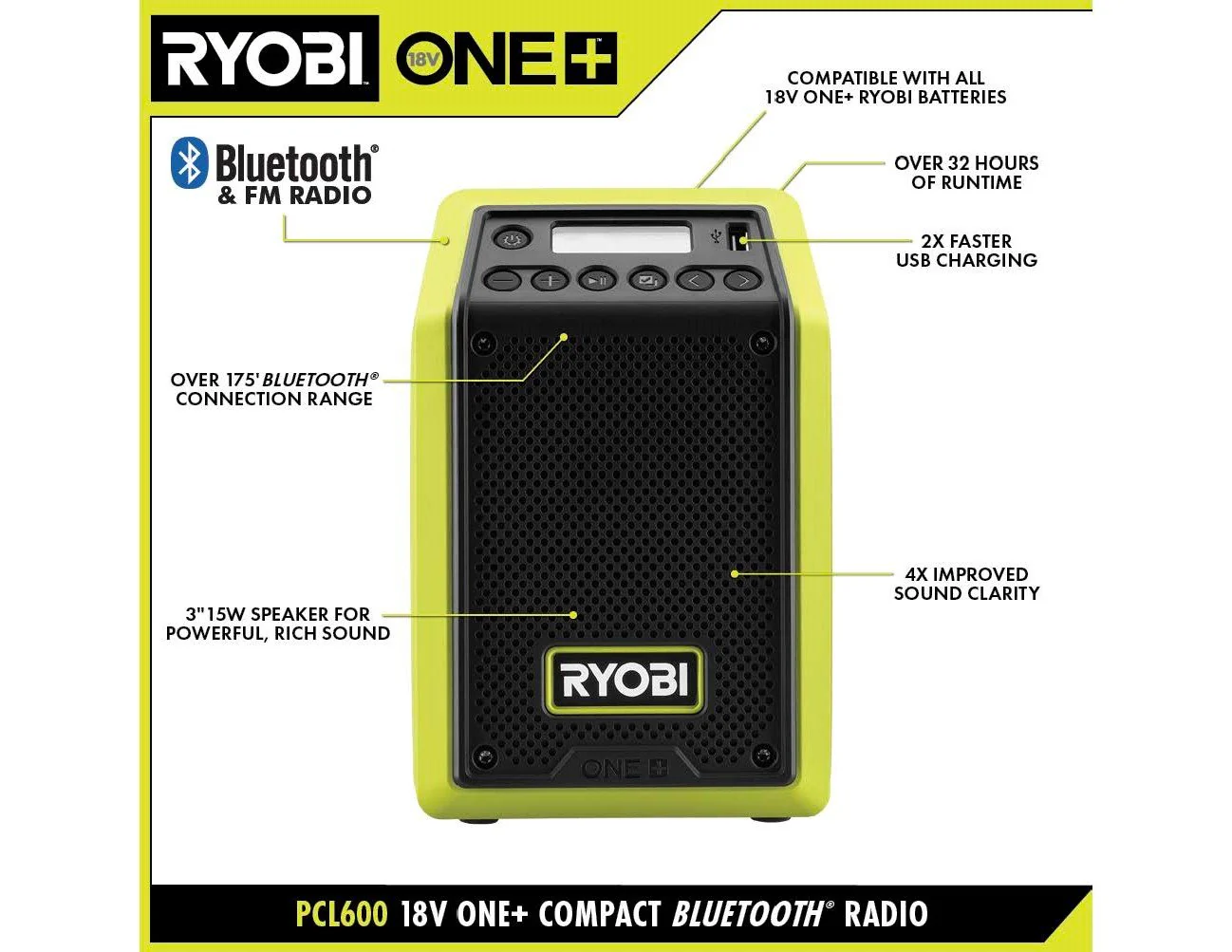 18V ONE+ Compact Bluetooth Radio - Image 3