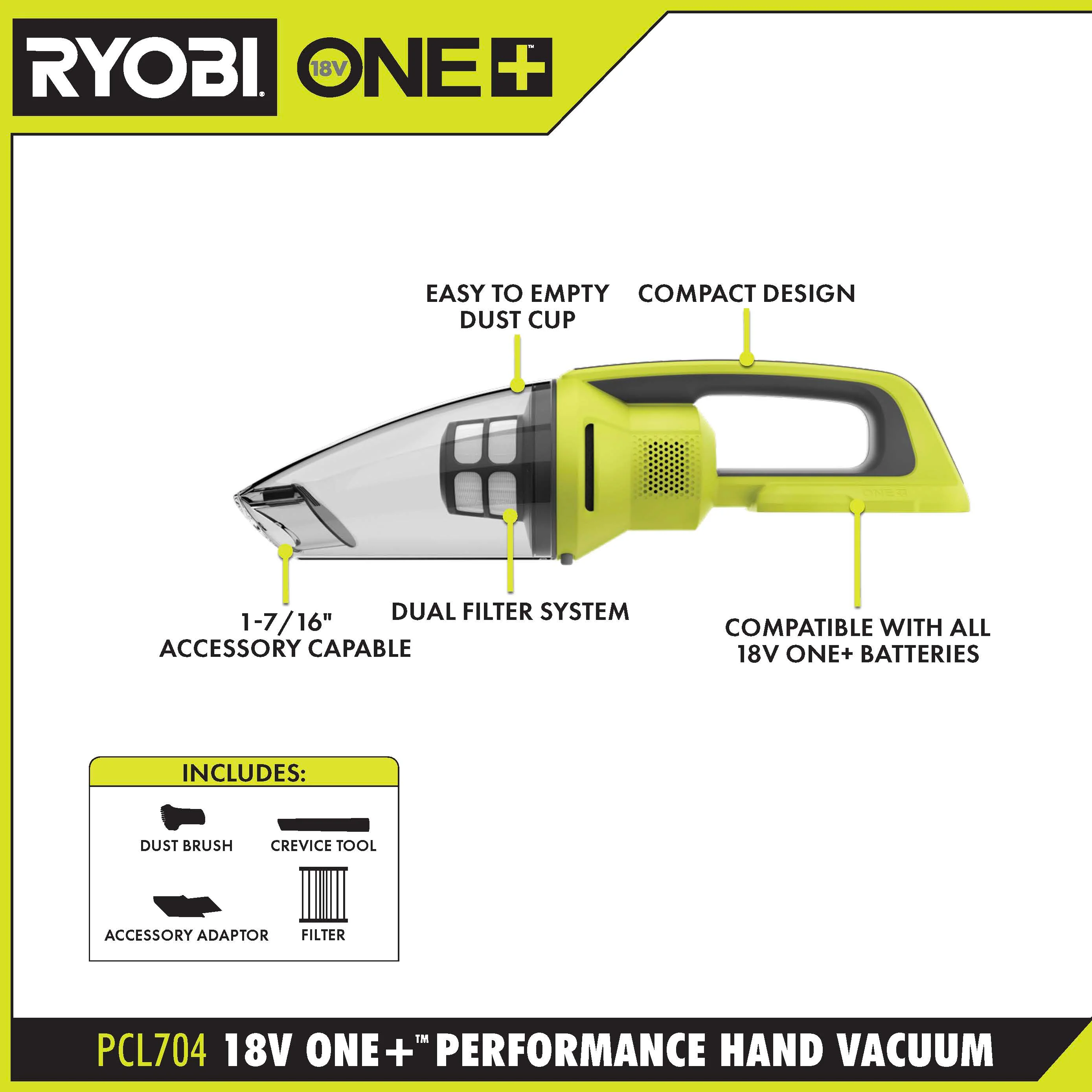 18V ONE+ Performance Hand Vacuum - Image 7