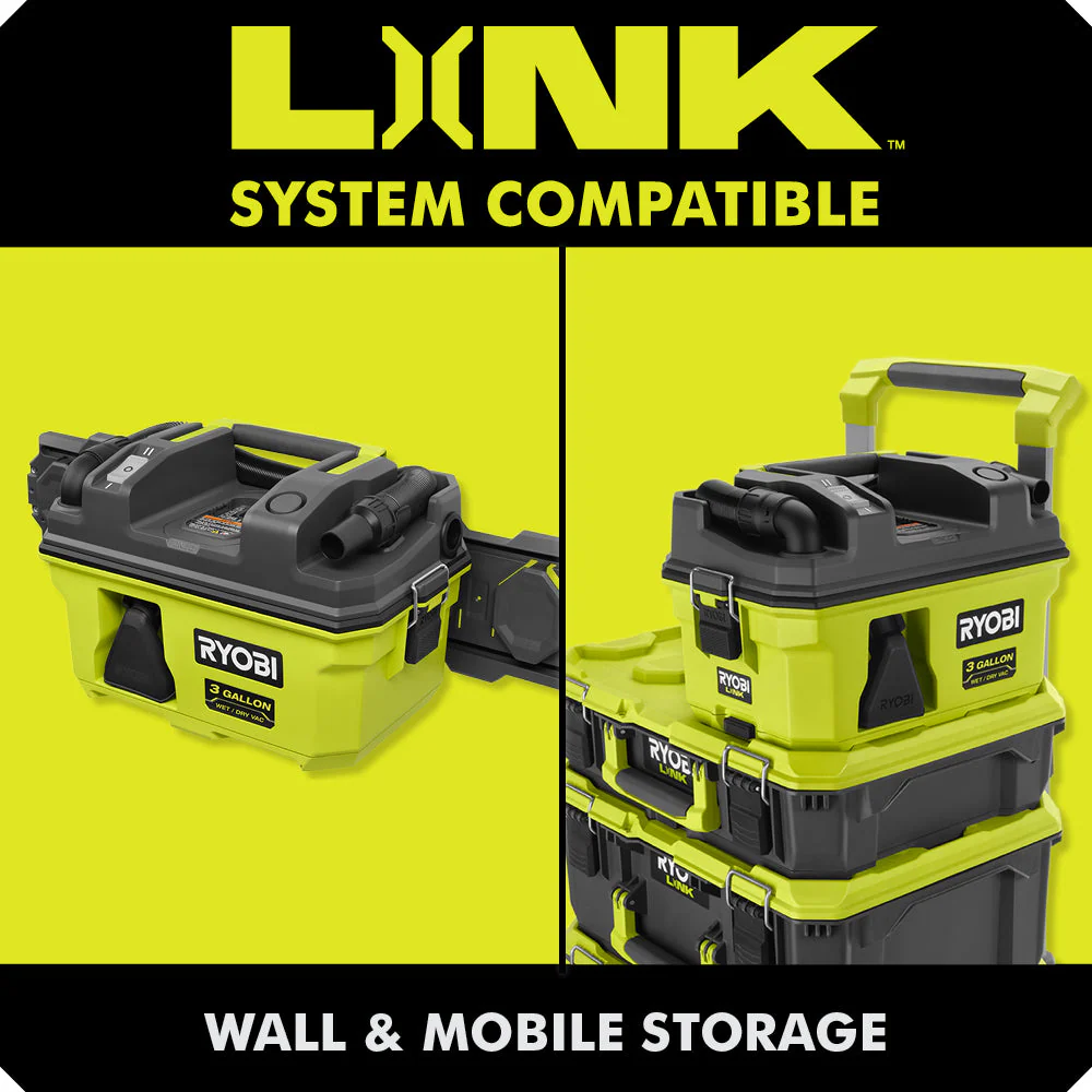 18V ONE+ LINK 3 Gallon Wet/Dry Vacuum - Image 7