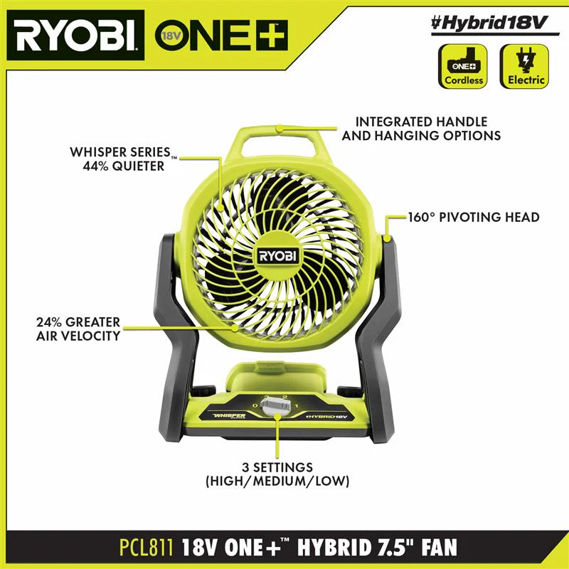 18V ONE+ Hybrid WHISPER Series 7.5" Fan Kit - Image 5