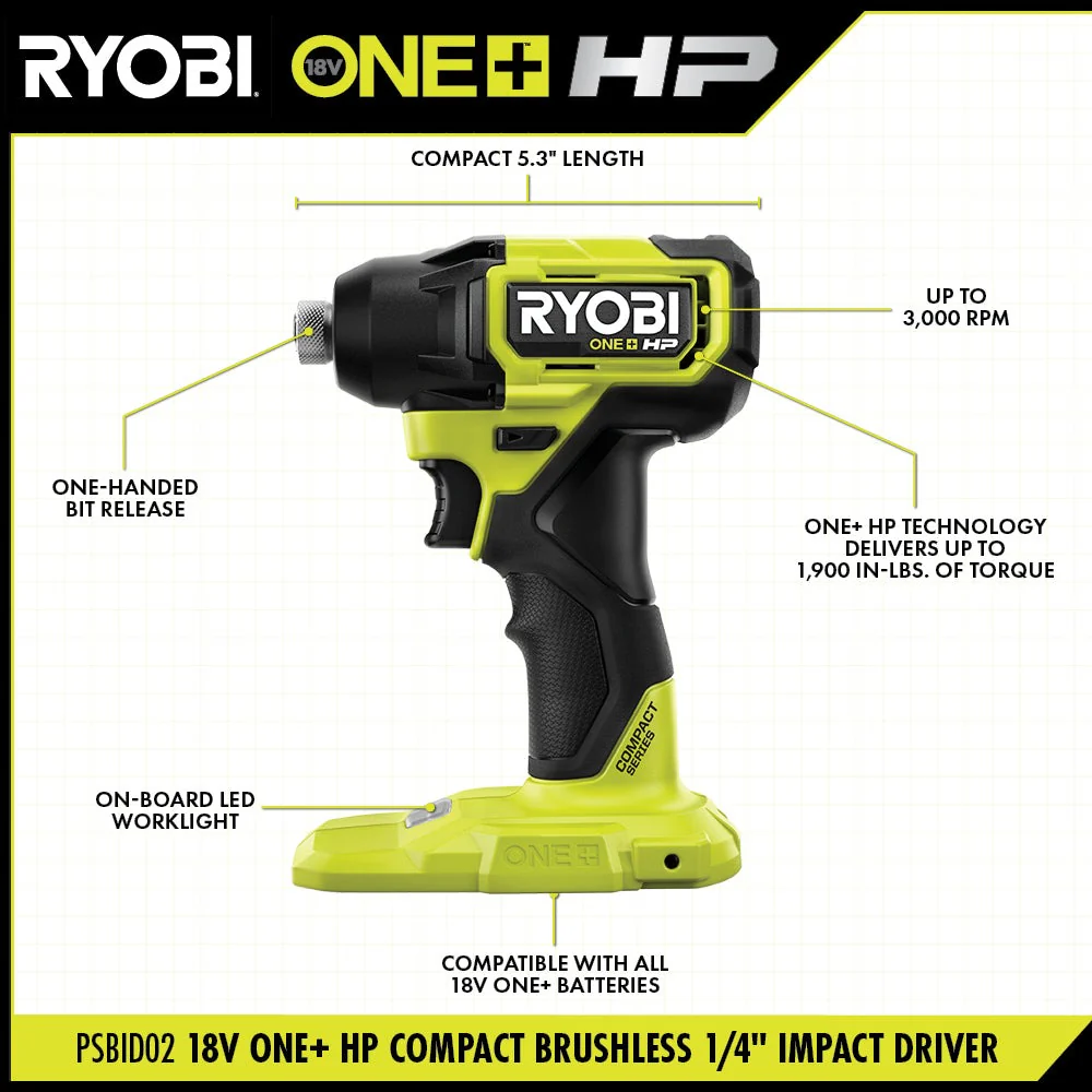 18V ONE+ HP Brushless Compact 2-Tool Combo Kit - Image 3