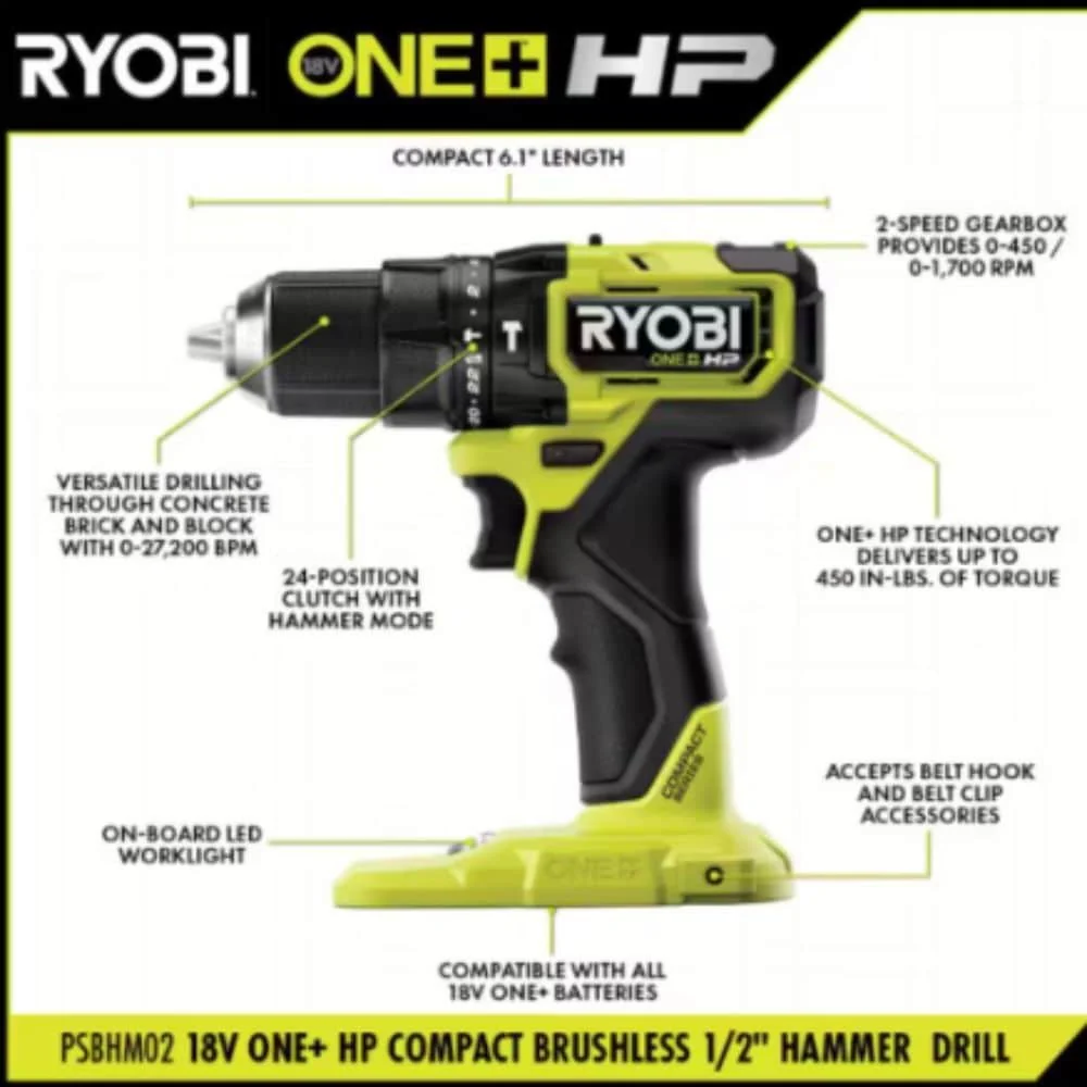 18V ONE+ HP Compact Brushless 2-Tool Combo Kit - Image 2