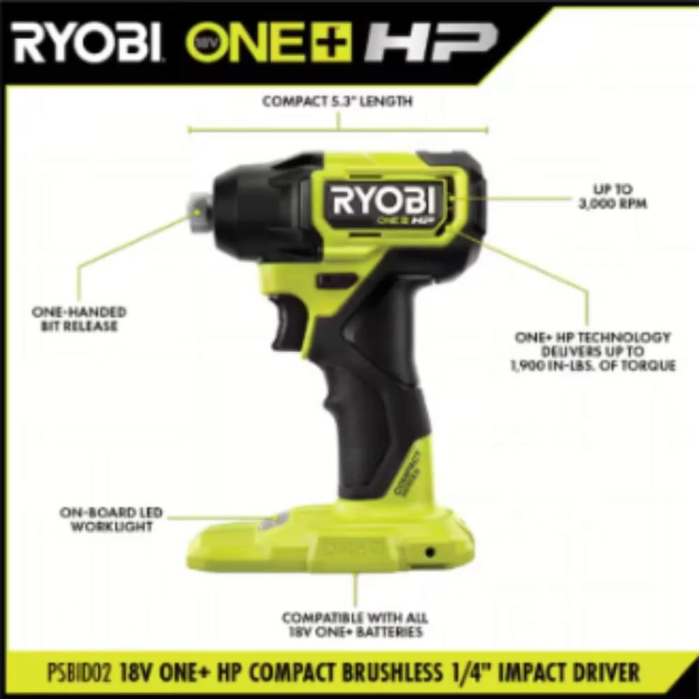 18V ONE+ HP Compact Brushless 2-Tool Combo Kit - Image 3