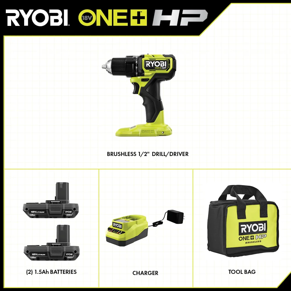 18V ONE+ HP Compact Brushless 1/2" Drill/Driver Kit - Image 2