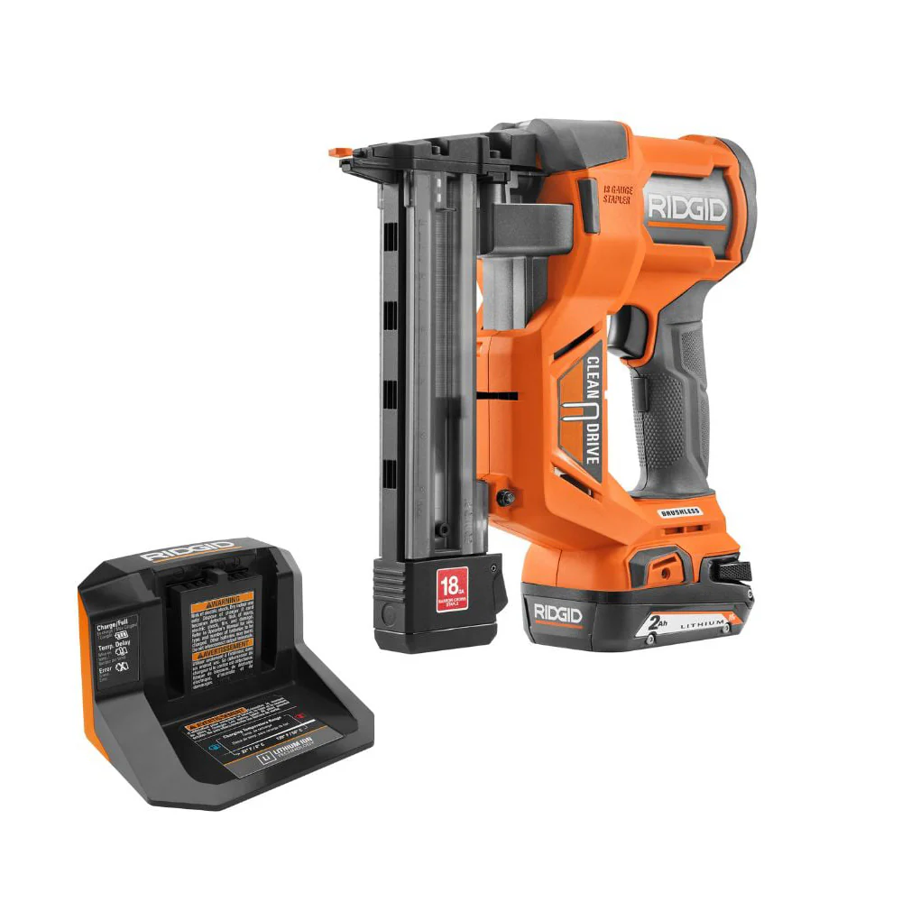 18V Brushless 18GA Narrow Crown Stapler Kit