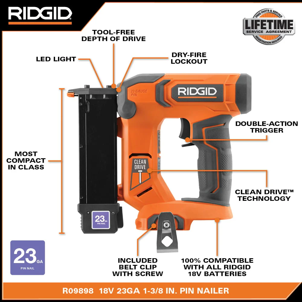 18V 23GA Headless Pin Nailer Kit - Image 2