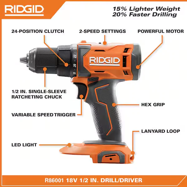 18V Cordless 1/2 in. Drill/Driver and 6-1/2 in. Circular Saw Combo Kit - Image 4