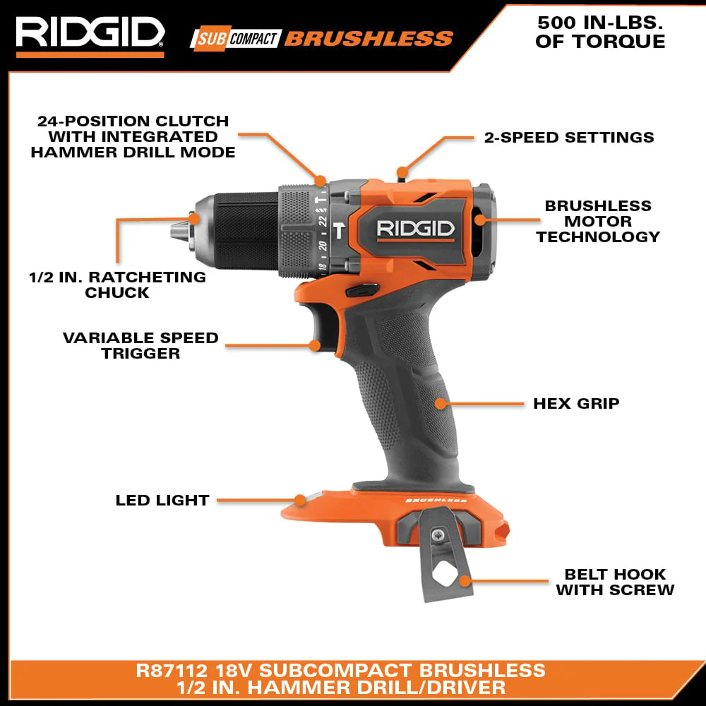 18V SubCompact Brushless 2-Tool Combo Kit - Image 2