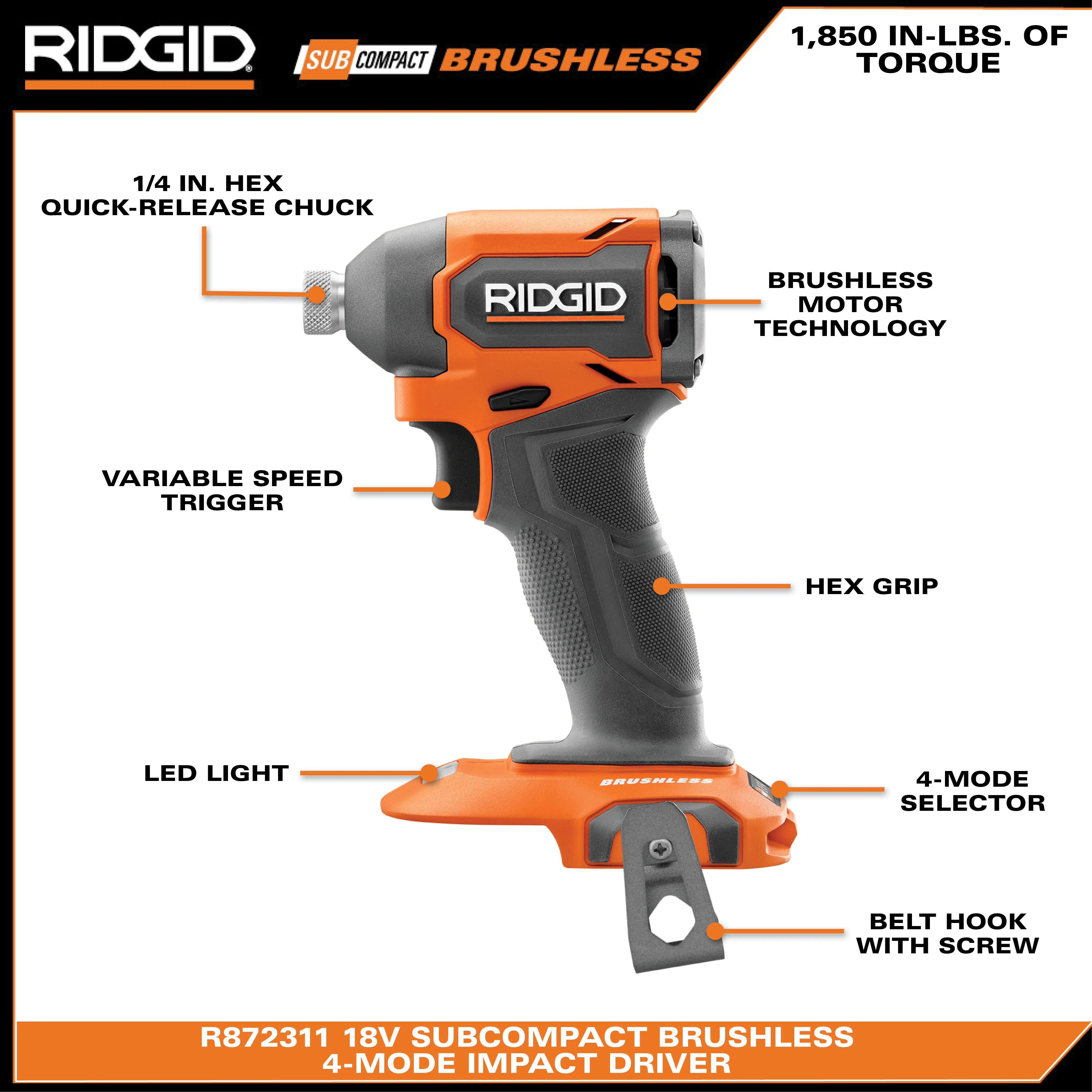 18V SubCompact Brushless 2-Tool Combo Kit - Image 3