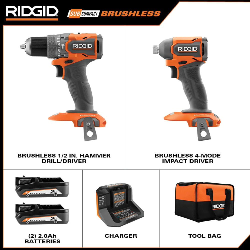18V SubCompact Brushless 2-Tool Combo Kit - Image 4