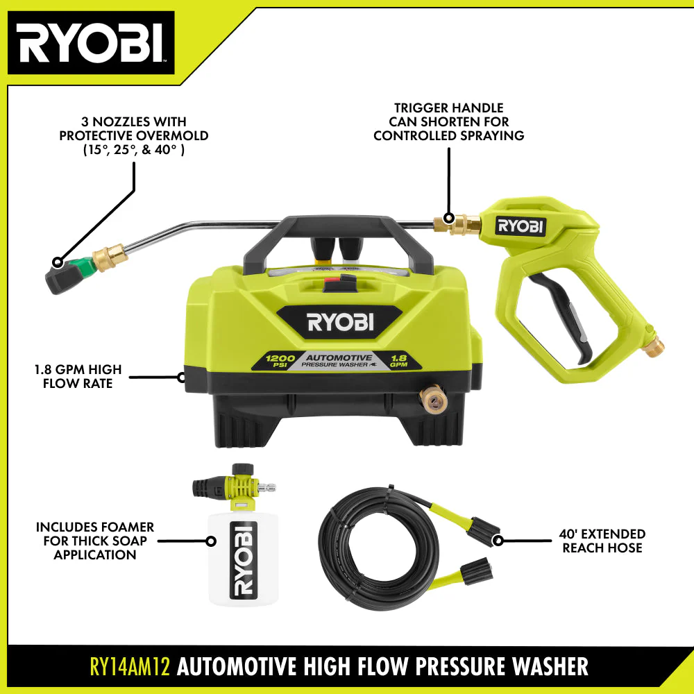 1200 PSI 1.8 GPM Automotive Electric Pressure Washer - Image 7