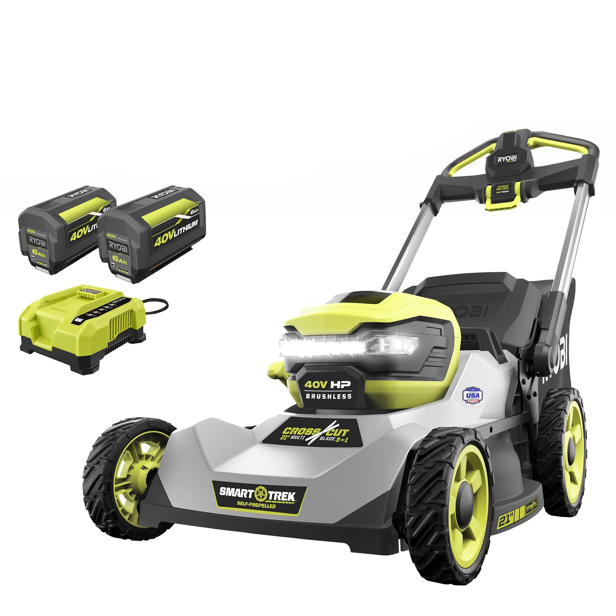 40V HP Brushless 21" Dual-Blade SMART TREK Self-Propelled Mower Kit