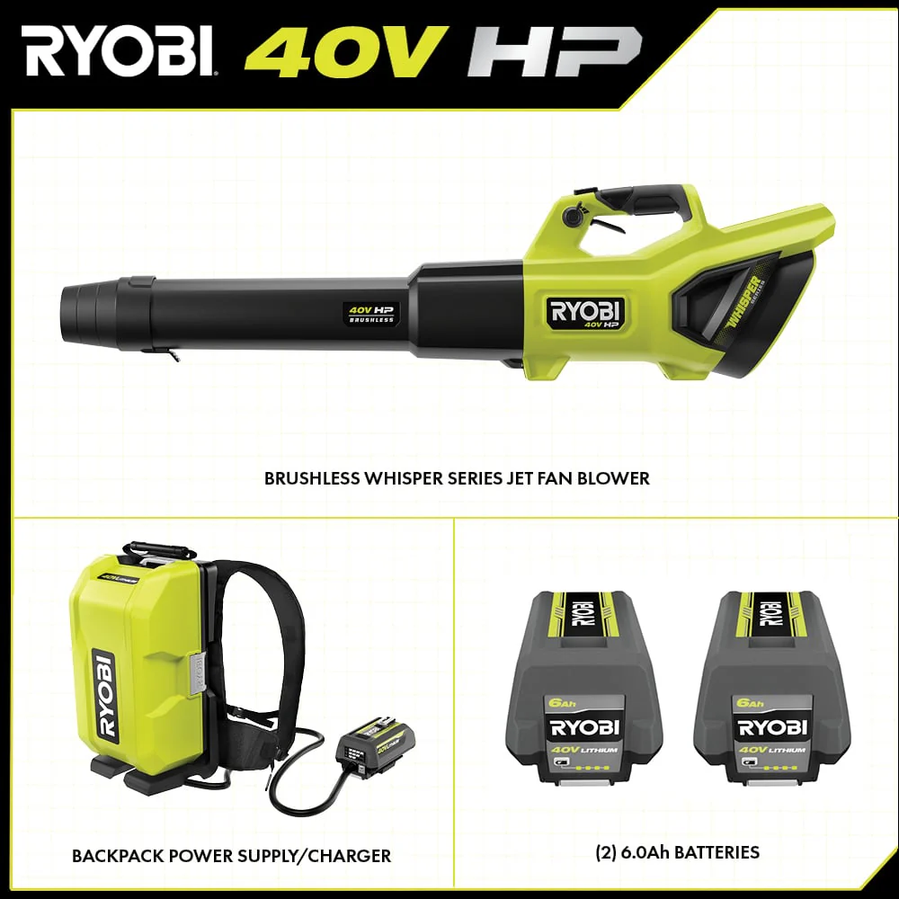 40V HP Brushless WHISPER Series Blower and Backpack Battery Kit - Image 5
