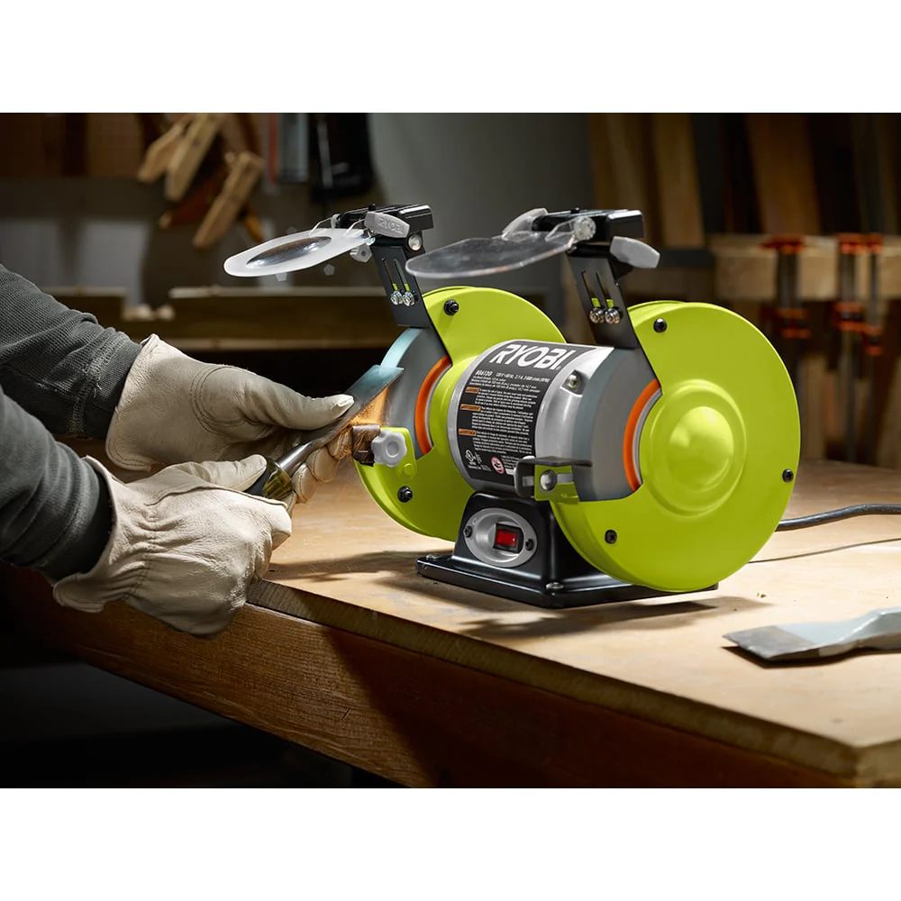 2.1 Amp 6" Bench Grinder with LED Lights - Image 2