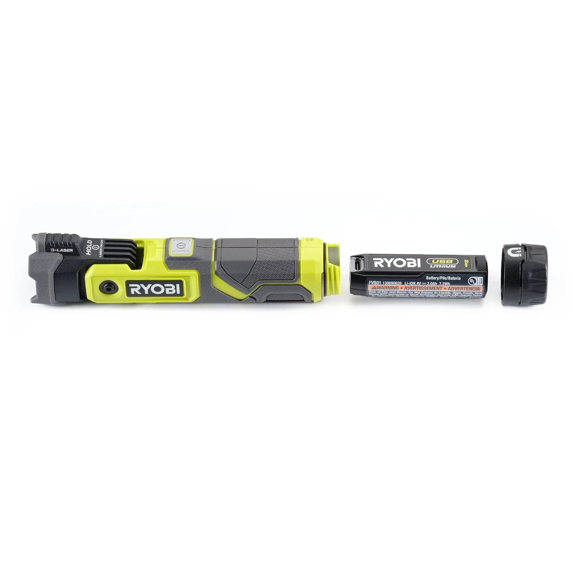 USB Lithium LED Pivoting LASER Flashlight Kit - Image 3