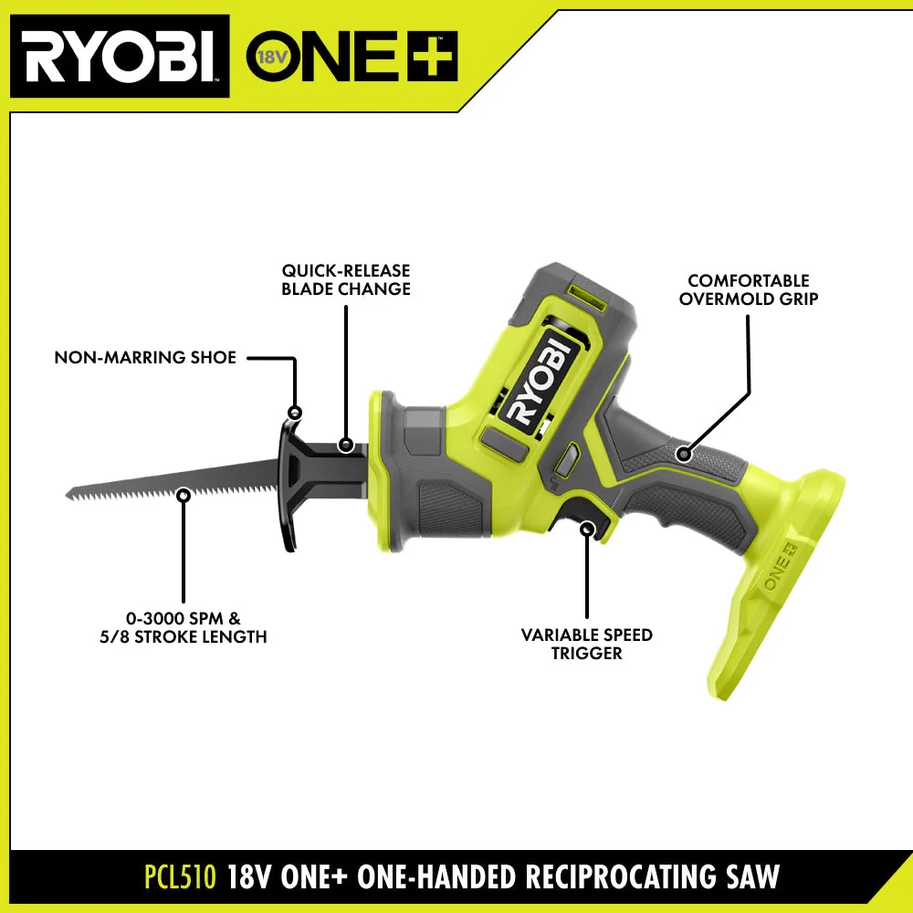 18V ONE+ One-Handed Reciprocating Saw - Image 2