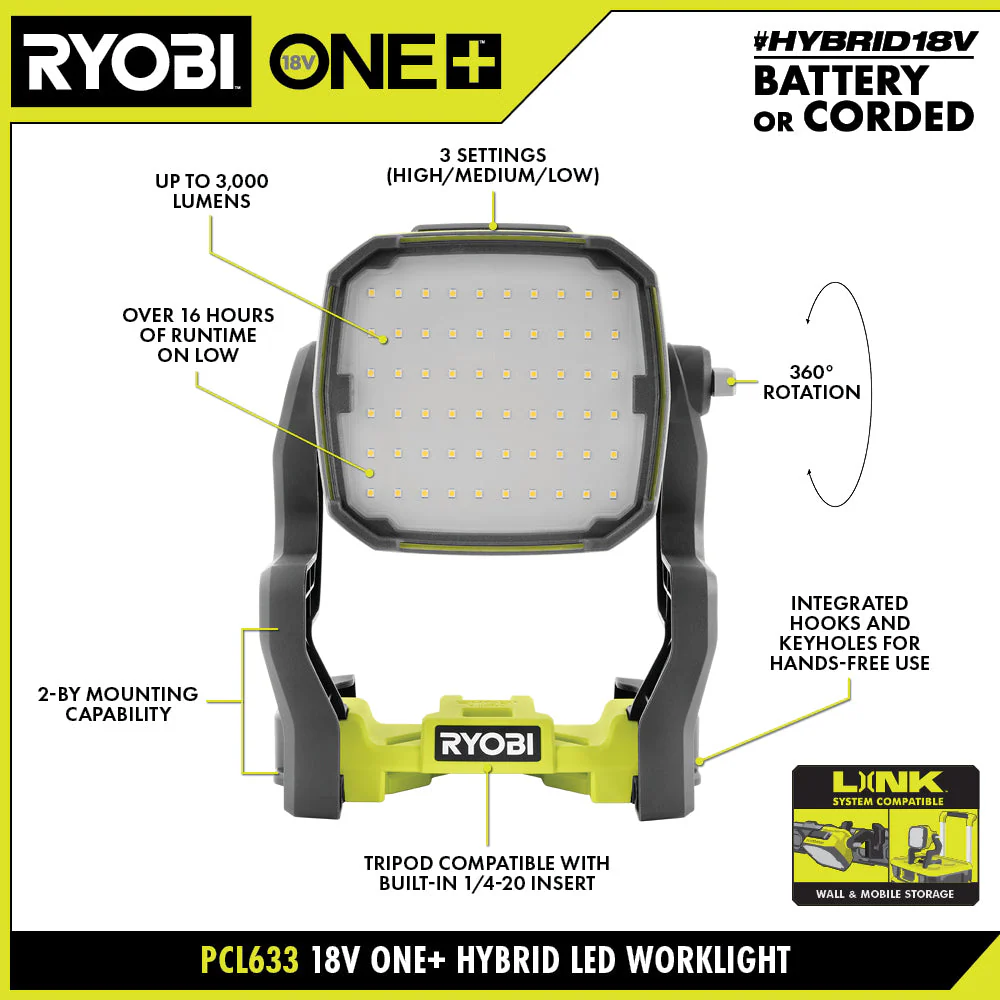 18V ONE+ HYBRID LED Work Light - Image 6