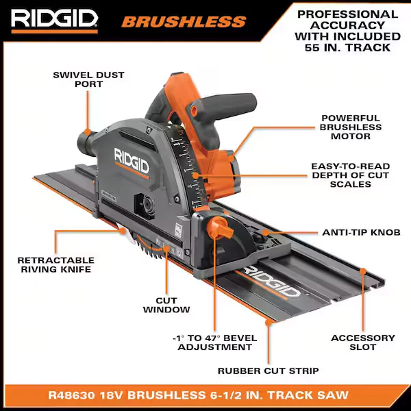 18V Brushless 6-1/2" Track Saw - Image 3