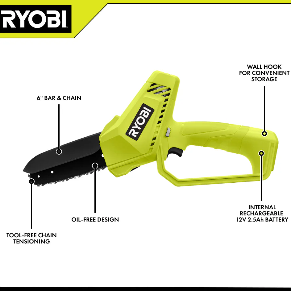 12V Compact 6" Pruning Chainsaw - Image 5